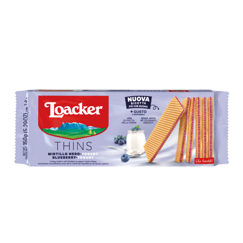 LOACKER THINS BLUEBERRY YOGURT 150g (Product of Italy) LOACKER THINS BLUEBERRY YOGURT 150g (Product of Italy)