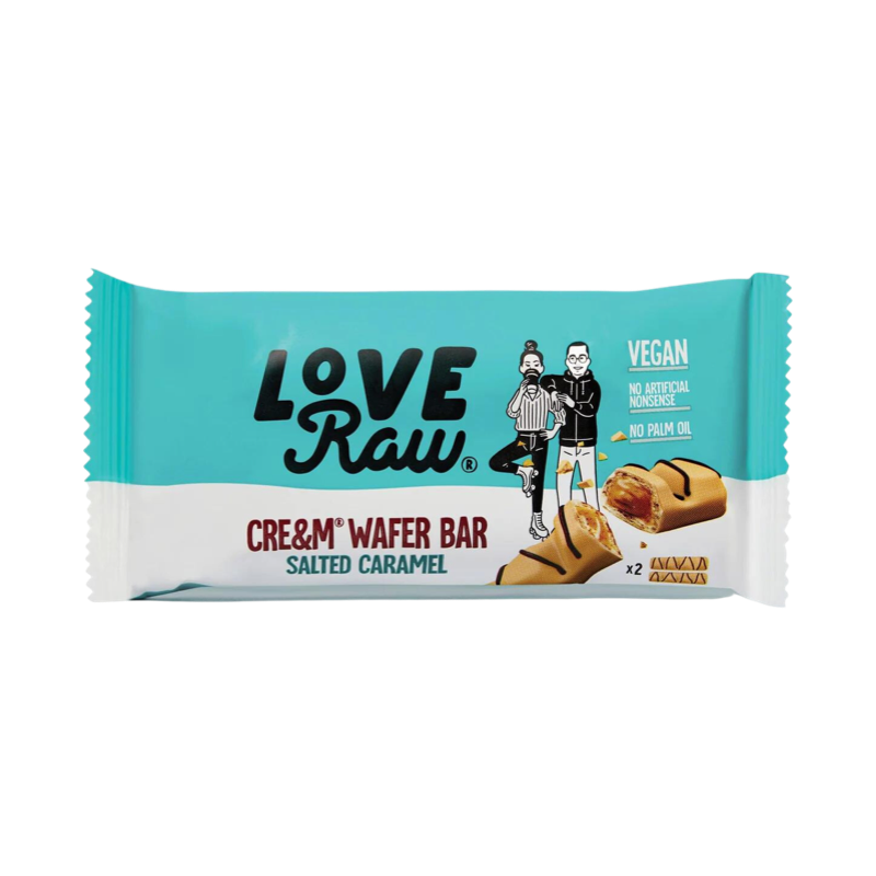LOVERAW VEGAN Salted Caramel Cream Filled Wafers 45g (Product of The U.K) LOVERAW VEGAN Salted Caramel Cream Filled Wafers 45g (Product of The U.K)