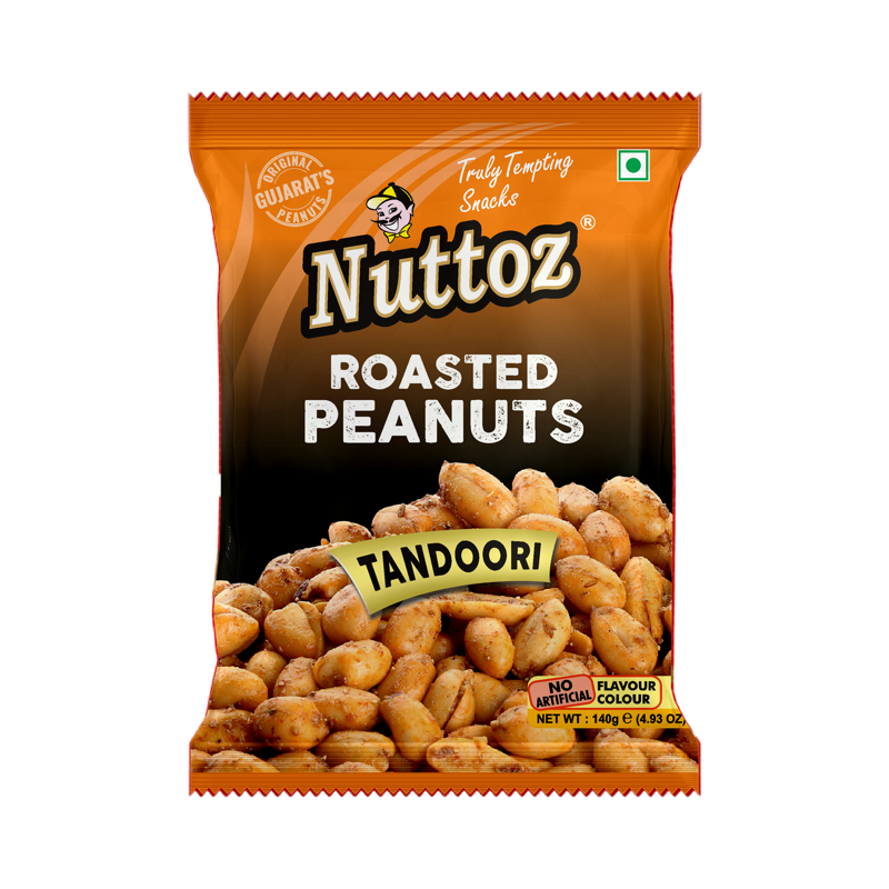 NUTTOZ “Tandoori “ROASTED PEANUTS 140g (Product of India) 