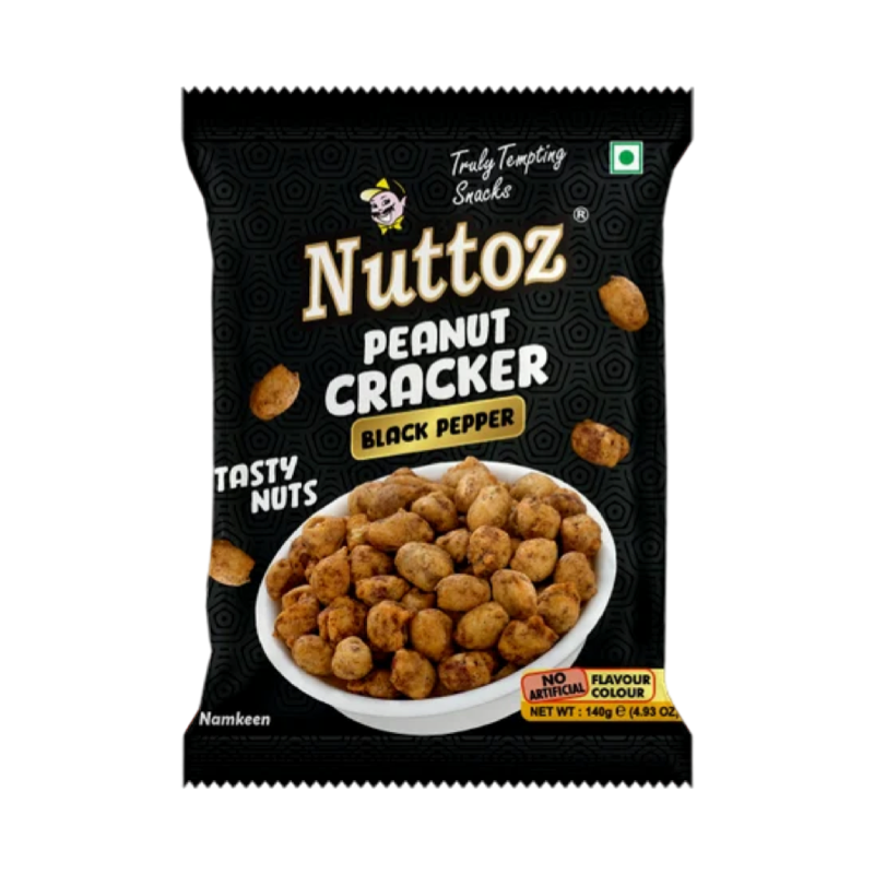 NUTTOZ “Black Pepper” PEANUT CRACKER 140g (Product of India) 