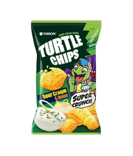 ORION “ Sour Cream &amp; Onion “ TURTLE CHIPS 160g Bag (Product of Korea ) 