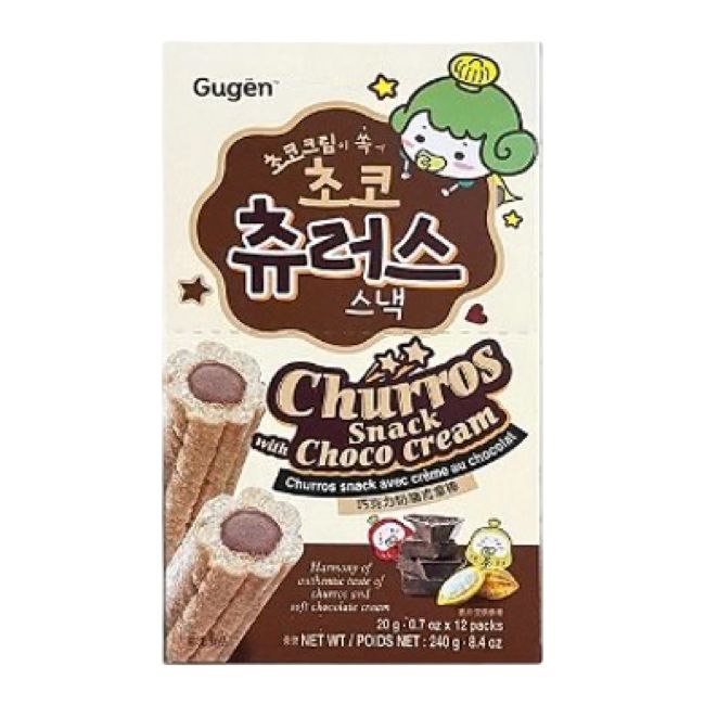 GUGEN CHOCO CREAM CHURRO 0.7oz Stick (Product of South Korea)
