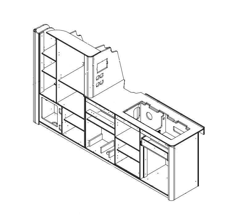 Küchenzeile als Möbelsatz für L1 (Radstand 4.95 m) in vaniglia