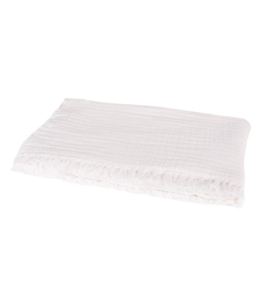 Plaid gaze de coton, Couleur: Blanc