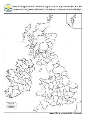 British Isles Map of Counties