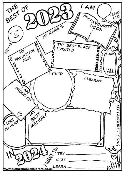 2023 Review Colouring worksheet