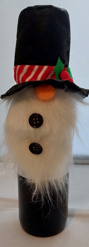 Faceless Snowman Bottle Top Cover