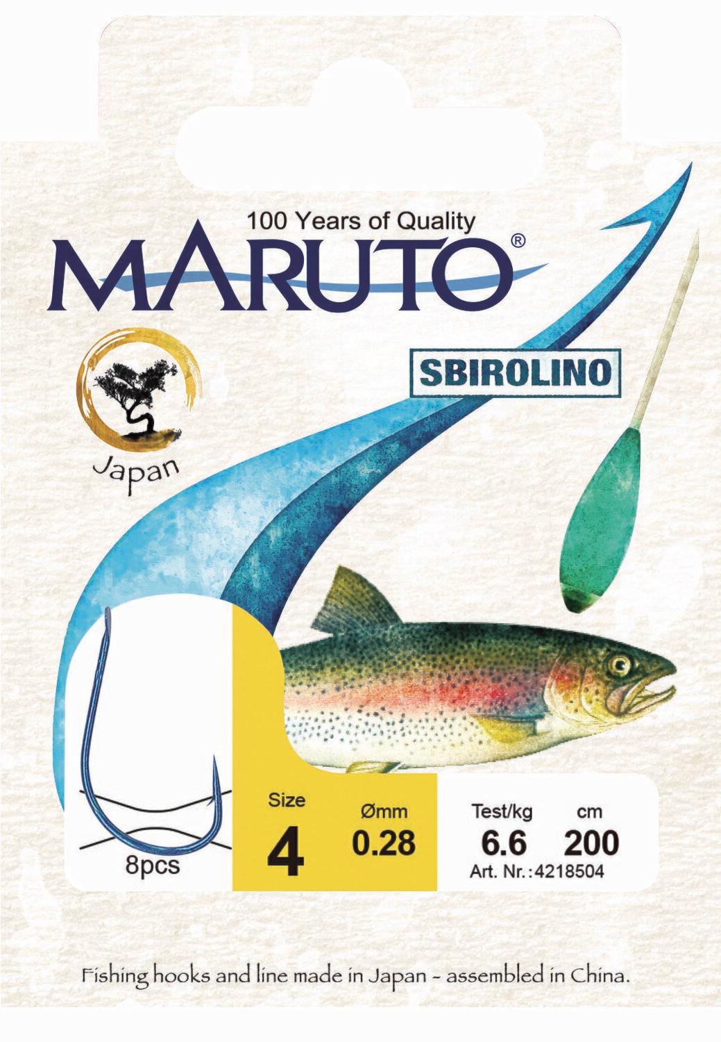 Maruto Forel Onderlijn lengte 150 cm 0.15 tot 0.20 mm 6 tot 9 stuks
