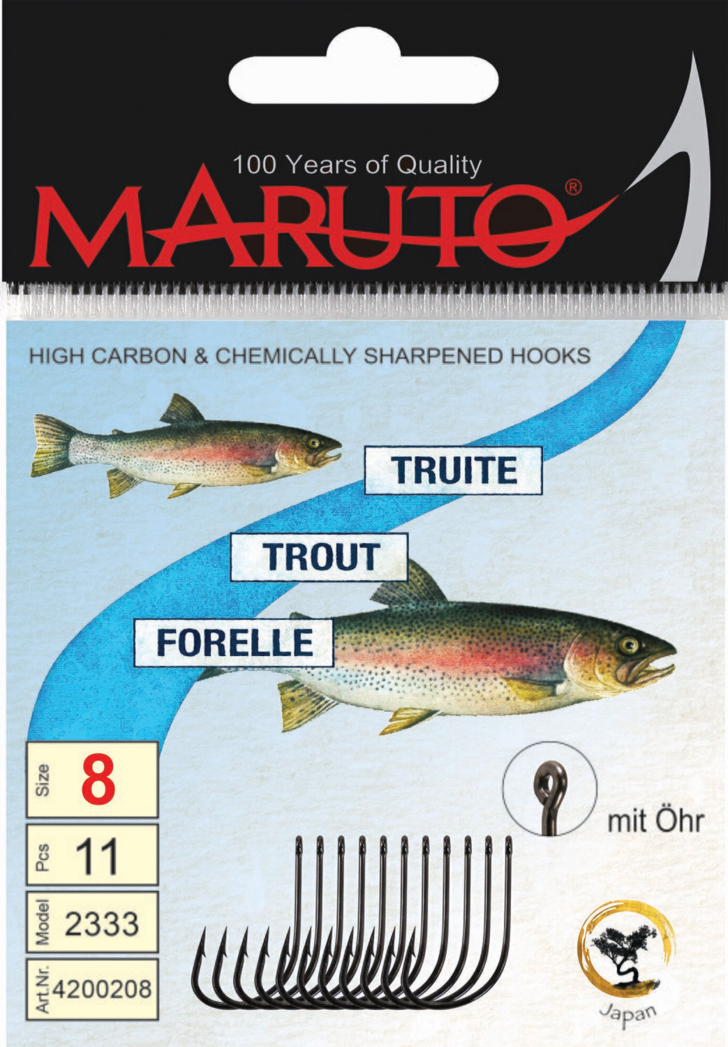 Maruto Forel haken met oor | Haakgrootte 6-8-10