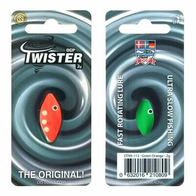 OG Praesten Twister Inline Spoon Oranje/Groen 2 gram