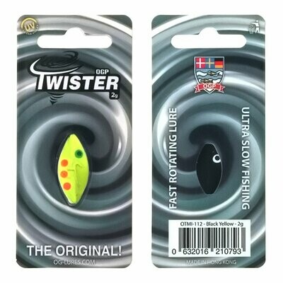 OG Praesten Twister Inline Spoon Geel/Zwart 2 gram