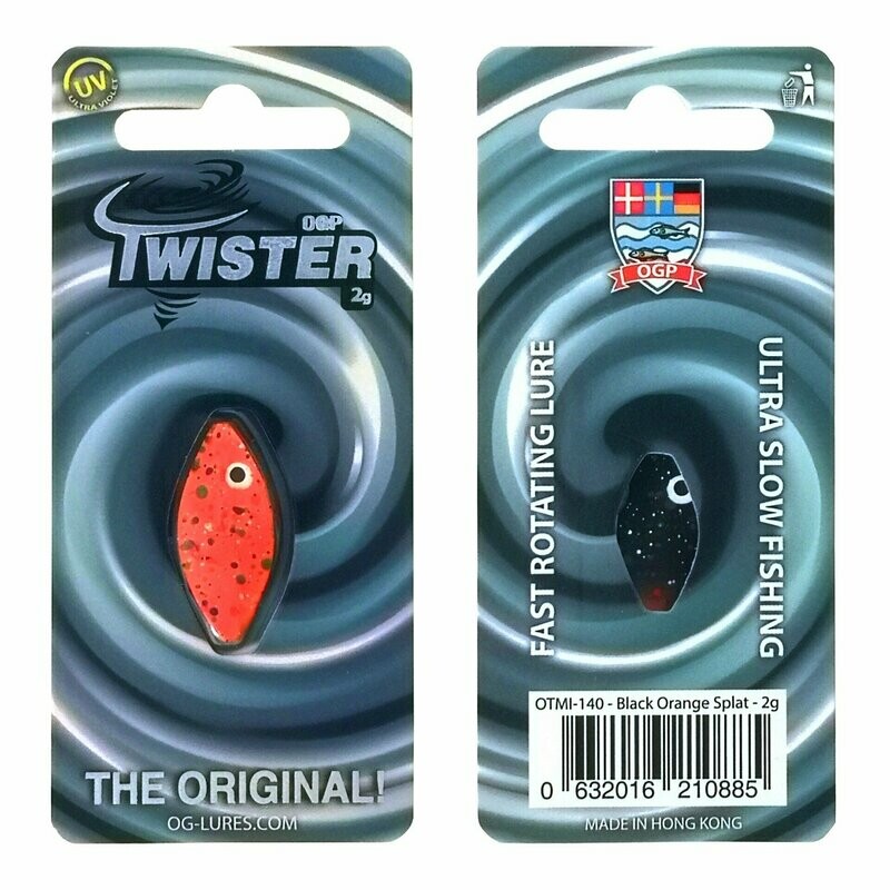 50 % korting OG Praesten Twister Inline Forel Spoon | Oranje/Zwart | 2 gram | UITVERKOOP