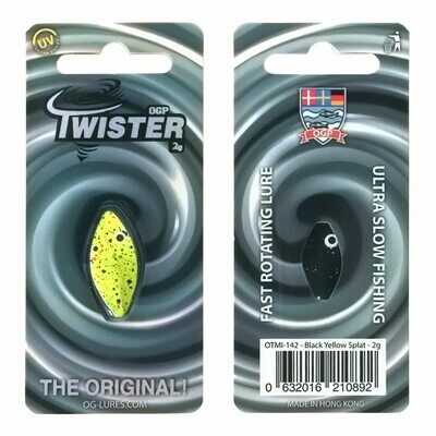OG Praesten Twister Inline forel spoon Geel/Zwart 2 gram