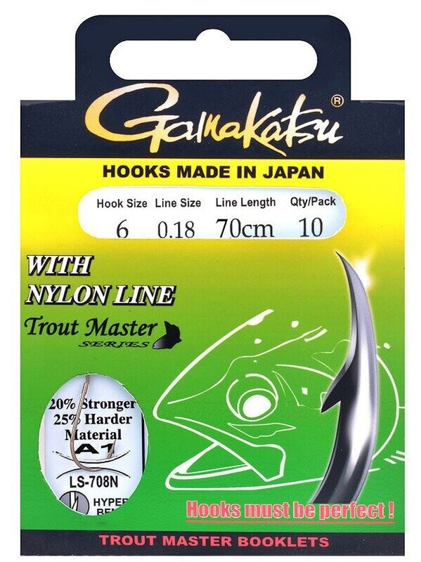 Gamakatsu  TM708 Trout Master onderlijn lengte 70 cm