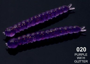 Libra Lures Slight Worm 38 mm Purple Glitter | 15 stuks | Kaasgeur