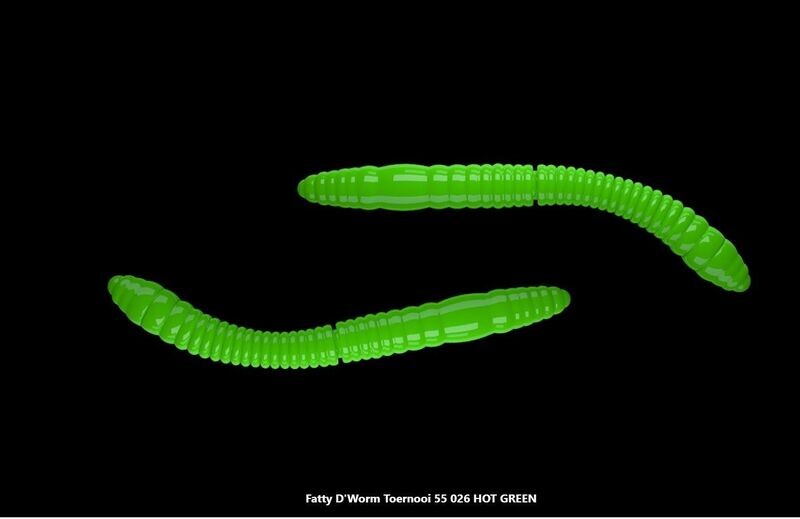 Libra Lures Fatty D Worm Tournament 55 mm | 12 stuks | Kaasgeur | 8 kleurvarianten