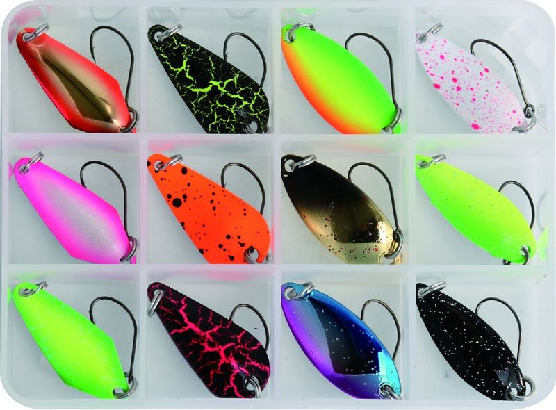 Paladin forel spoon Box Fantasy 12 delige set voor het vissen op forel en zalmforel
