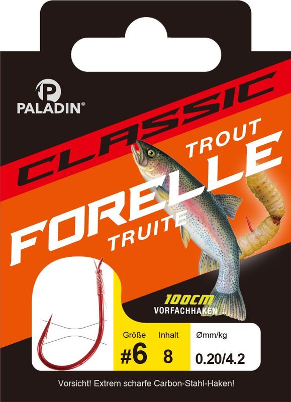 Paladin Classic forel onderlijn Lengte 100 cm  12 | 0.16 mm 0.18 mm en 0.20 mm voor het vissen op forel en zalmforel