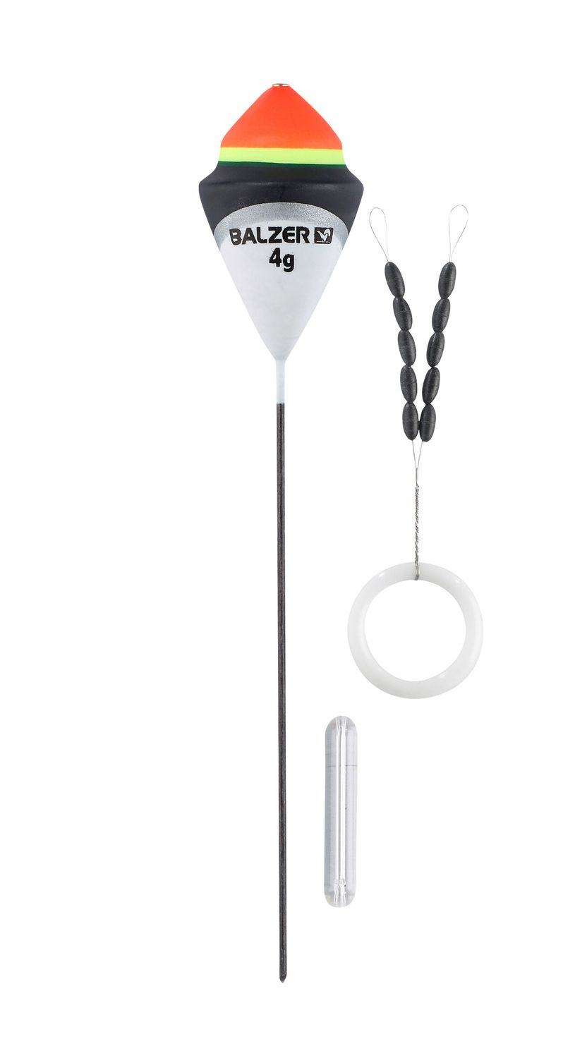 forellen dobberset D compleet met glaslood, wartel en gummistoppers