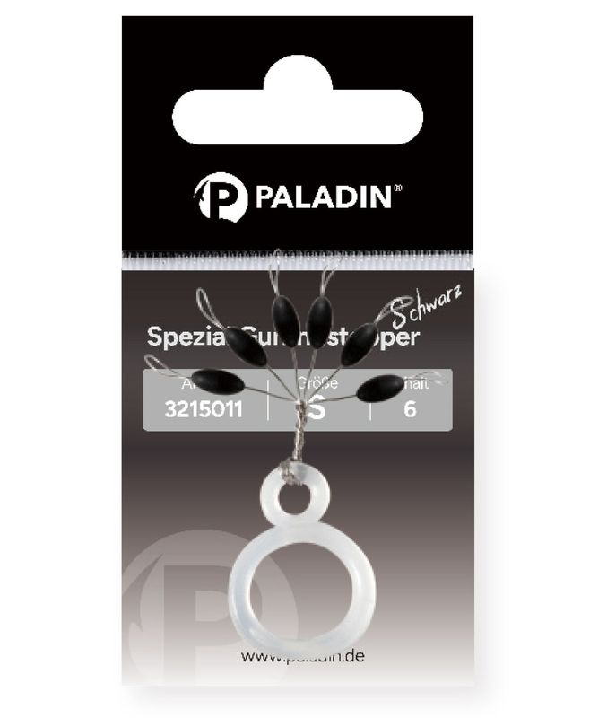 Paladin Gummistopper Zwart | Grootte S/M/L | 6 of 15 stuks voor het vissen op forel en zalmforel