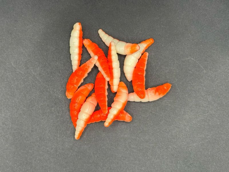 Forellen-Spezis | Mini Puff  White Orange 28 mm UV Active