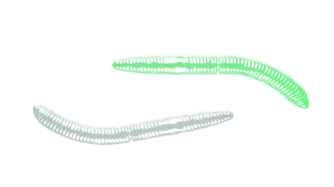 Libra Lures Fatty D Worm 75 mm | 8 stuks |Geur Bubblegum of Kaas | 4 kleurvarianten