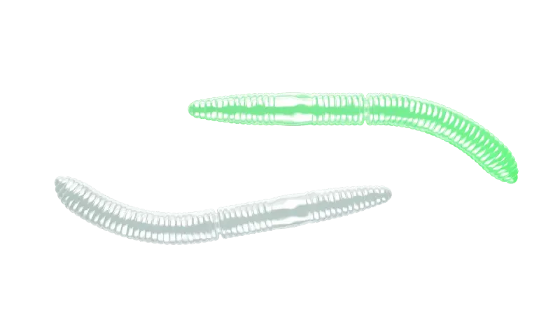 Libra Lures Fatty D Worm 75 mm | 8 stuks |Geur Bubblegum of Kaas | 4 kleurvarianten