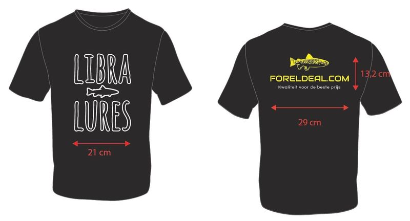 T shirt met Libra Lures en foreldeal.com logo
