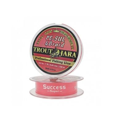 Uitverkoop 25 % korting op Trout Jara PE-SUL 4 braid 150 m gevlochten lijn in 0.05 mm