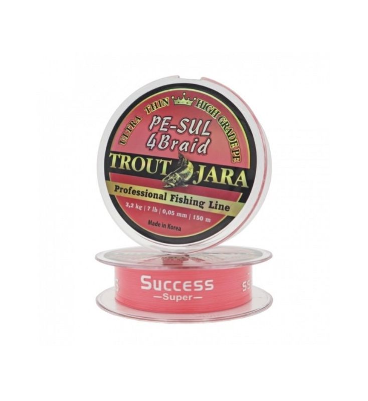 Uitverkoop 25 % korting op Trout Jara PE-SUL 4 braid 150 m gevlochten lijn in 0.05 mm