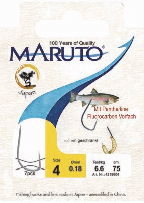 Maruto Onderlijn voor wasmotten Lengte 75 cm 7 stuks | 0.18 mm haakmaat 10