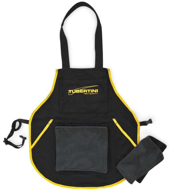 Schort voor het forelvissen inclusief extra handdoek en foreldeal logo op borst
