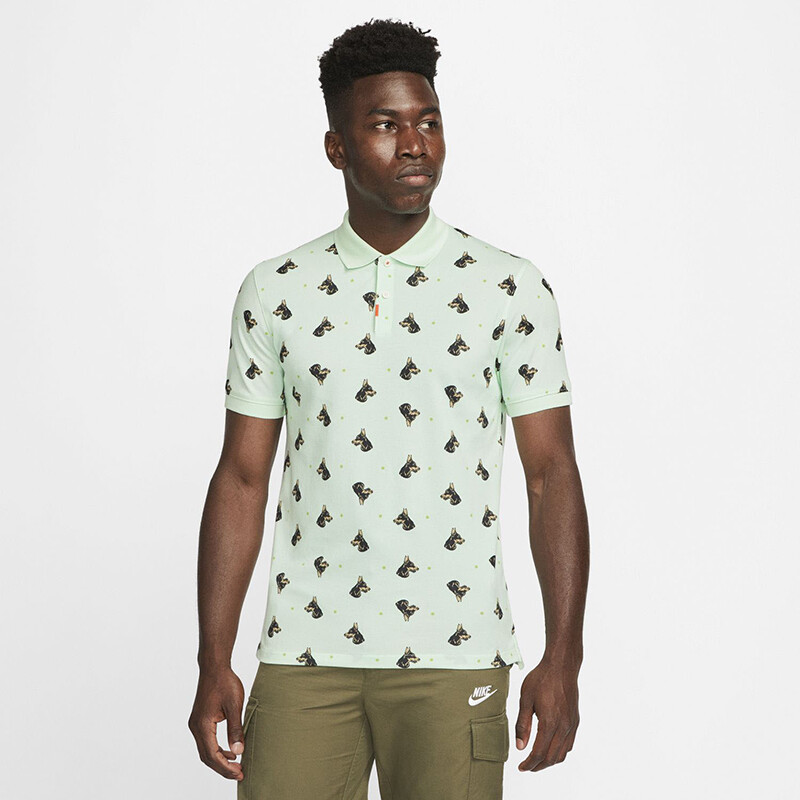 The Nike Printed Polo Slim Mint Green