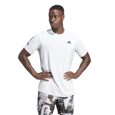 Adidas Club 3 Stripe Tee (White)