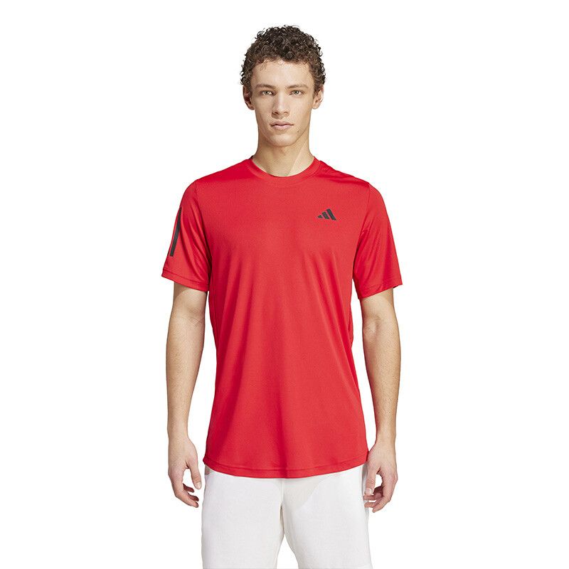 Adidas Club 3 Stripe Tee 
(Better Scarlet)