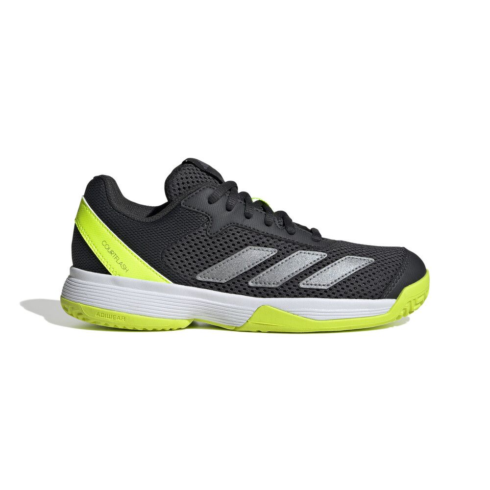 Adidas Courtflash k - Kids&#39; (Carbon/Lucid Lemon/Silver)