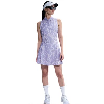 Nike Dri-FIT Victory Sleeveless Printed Polo - Women&#39;s (Lilac Ice/White)