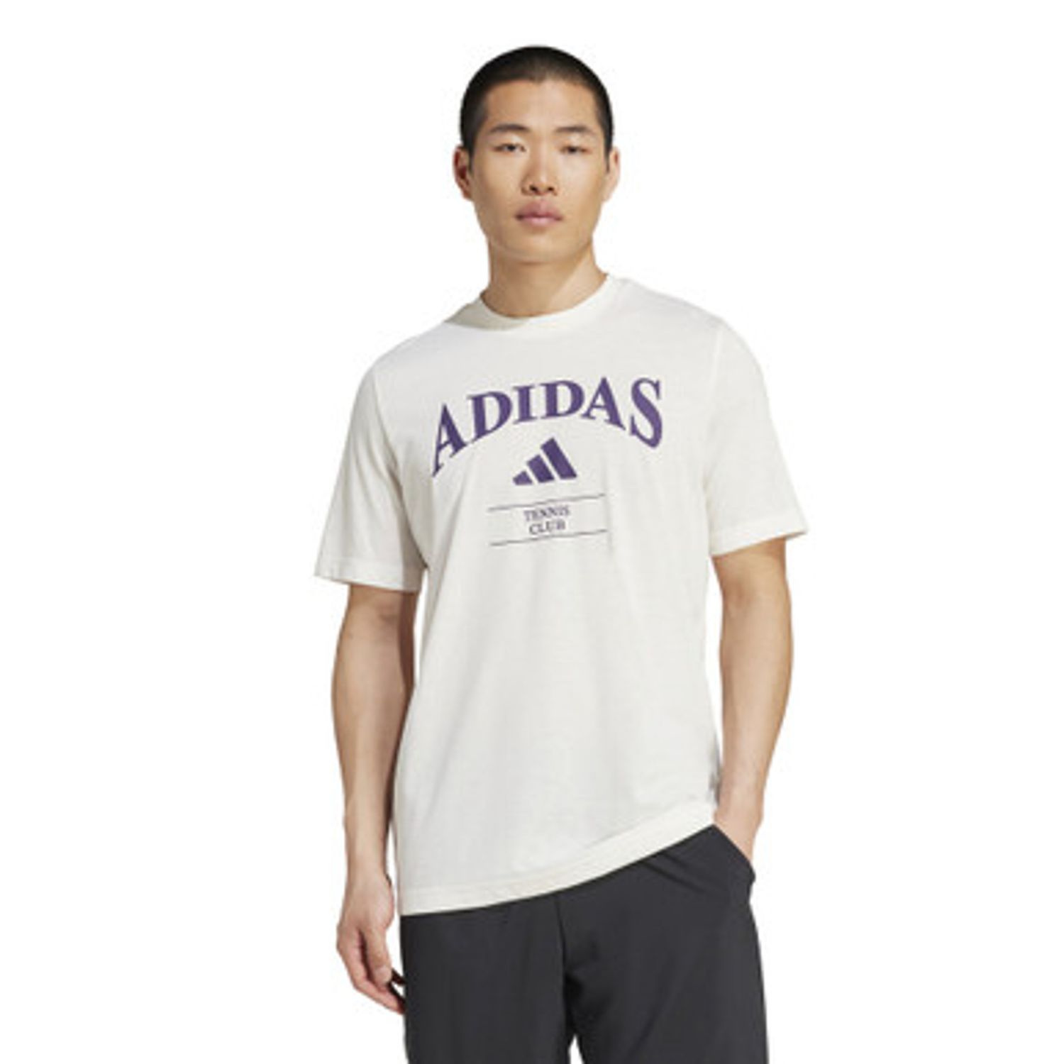 adidas Heritage Tennis Graphic Tee - Men&#39;s (Chalk White/Aurora Purple)