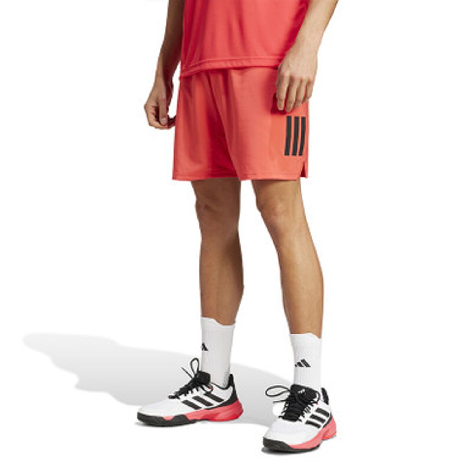 adidas Club 3 Stripes 7&quot; Short - Men&#39;s (Semi Lucid red)