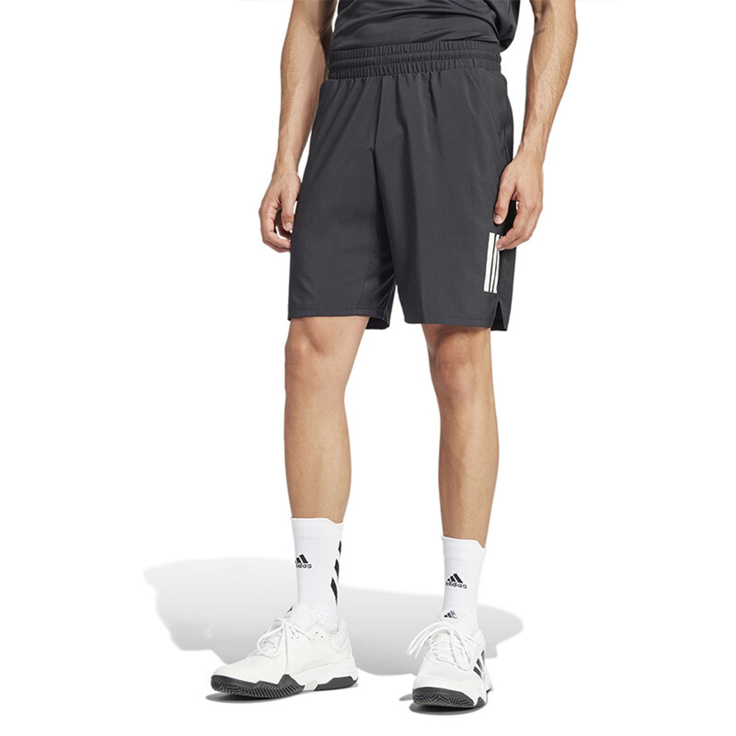 adidas Club 3 Stripes 9&quot; Short - Men&#39;s (Black)