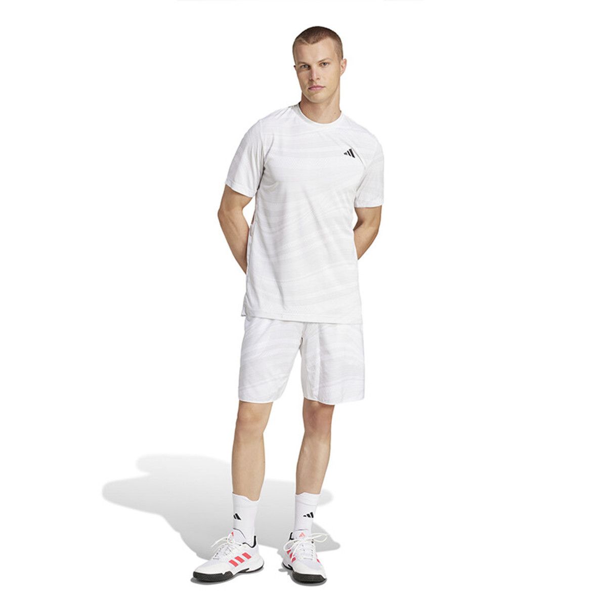 adidas Club Graphic 7&quot; Short -Men&#39;s (White/Dash Grey)