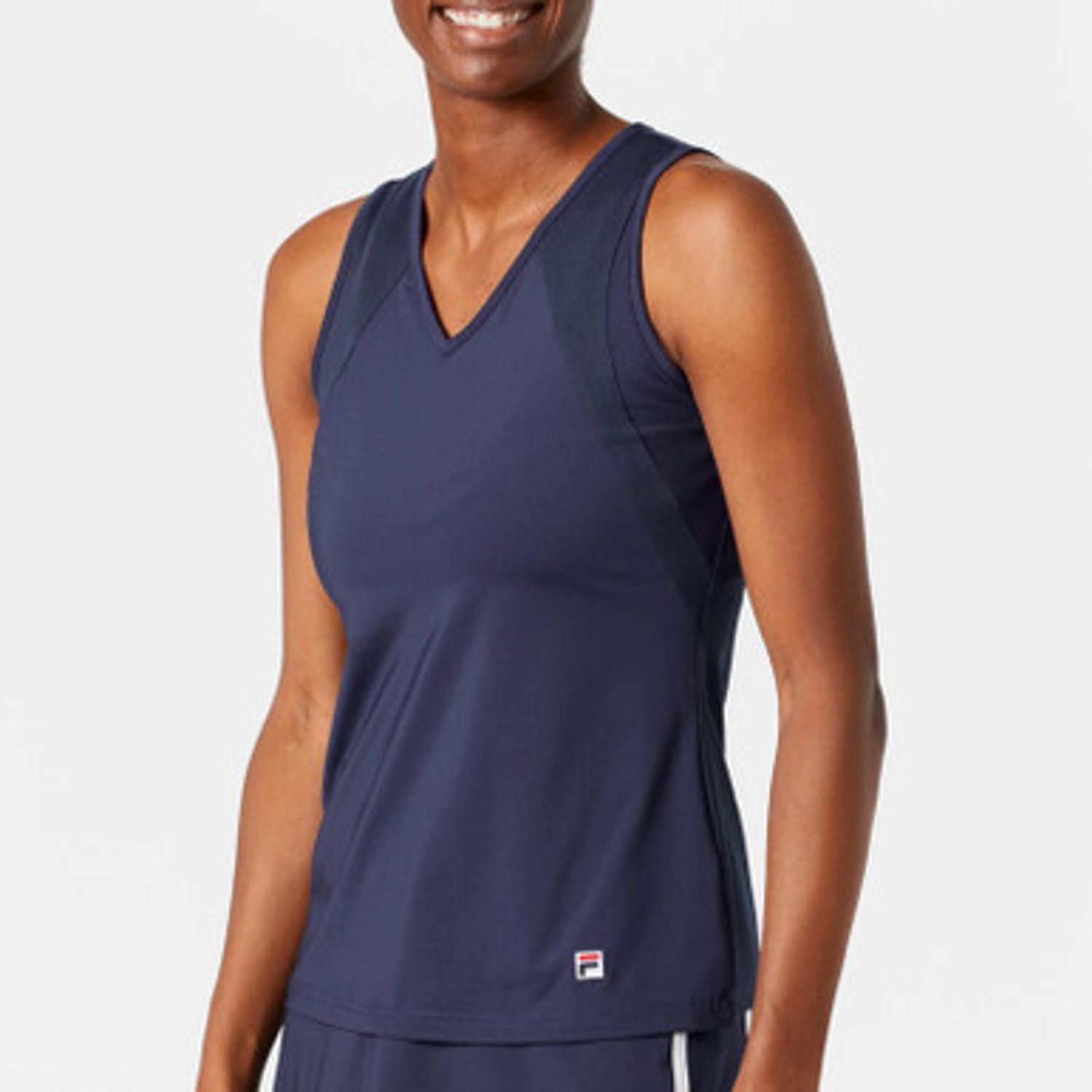 FILA Essentials Full Coverage V-Neck Tank - Women&#39;s (Navy)
