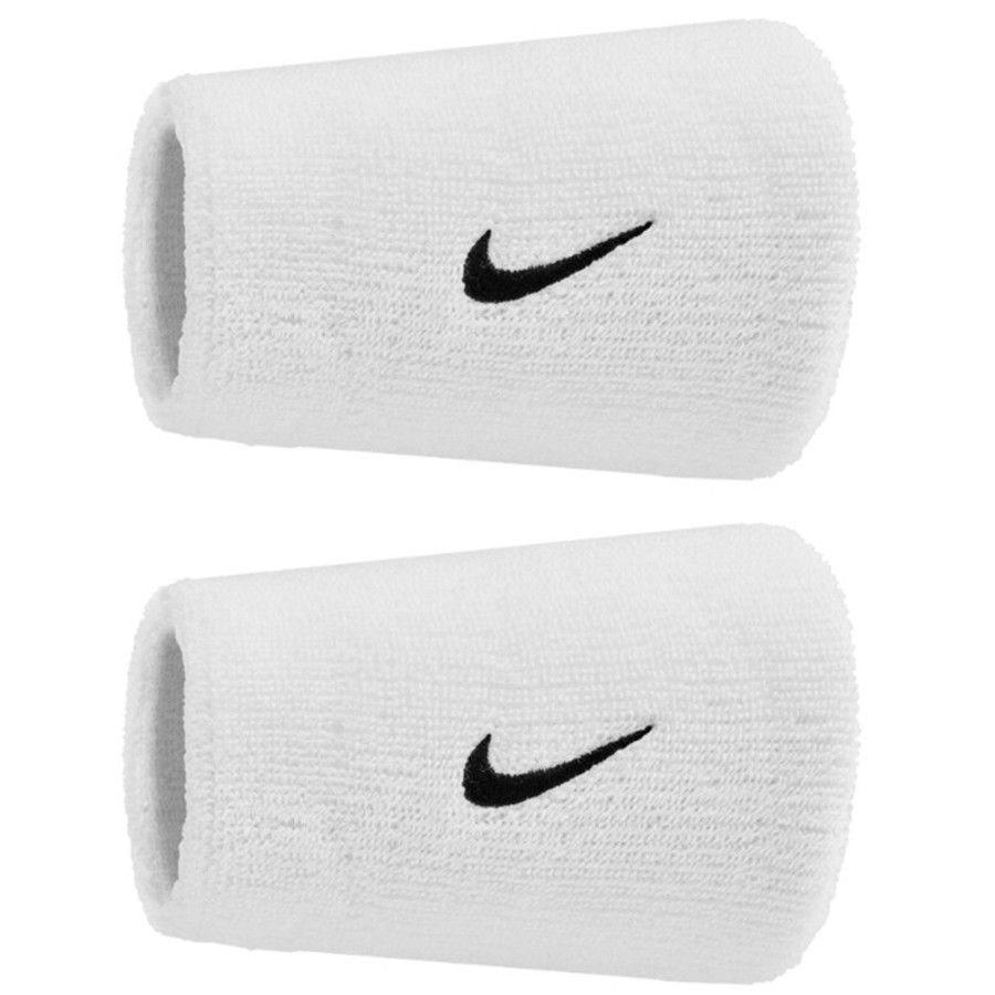 Nike Swoosh Classic Doublewide Wristbands (2x) (White)