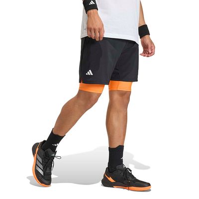 adidas Club 2-in-1 Short - Men's ( Black/Pure Orange)