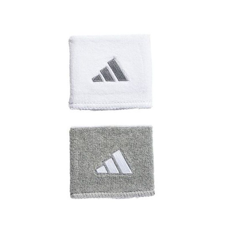 adidas Interval Small Reversible 2.0 Wristbands (Light Grey/White)