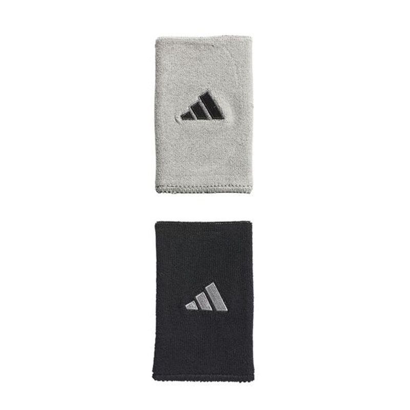 adidas Interval Large Reversible 2.0 Wristbands (Black/Aluminum Grey)