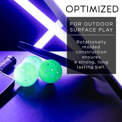 Franklin Glow in the Dark Outdoor Pickleballs (3x) - Green
