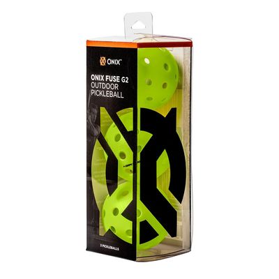Onix Fuse G2 Outdoor Pickleballs (3x) - Lime