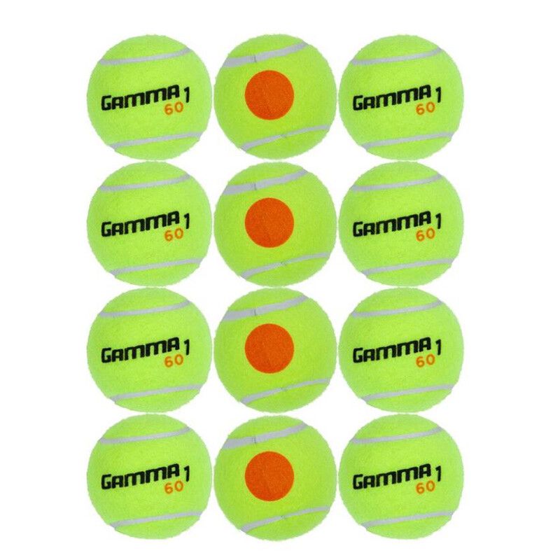 Gamma 60 Orange Dot Tennis Balls (Bag 12x) - Yellow