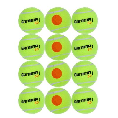 Gamma 60 Orange Dot Tennis Balls (Bag 12x) - Yellow